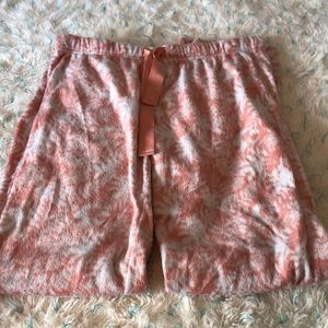 Pink snowflake pajama pants